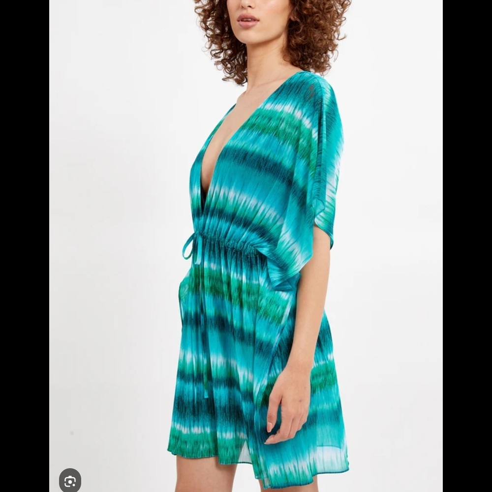 GOTTI Teal and Green Women's Swim Cover-Up